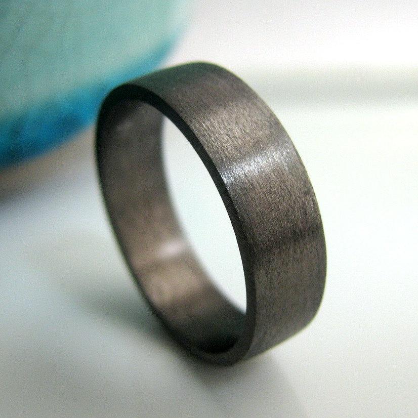 Mariage - 5mm - 6mm Wedding Band - Black Gold Plated Over 925 Silver - Men's Wedding Band - Flat Tube - Black Gold Ring Etsy - Black Gold Ring For Men