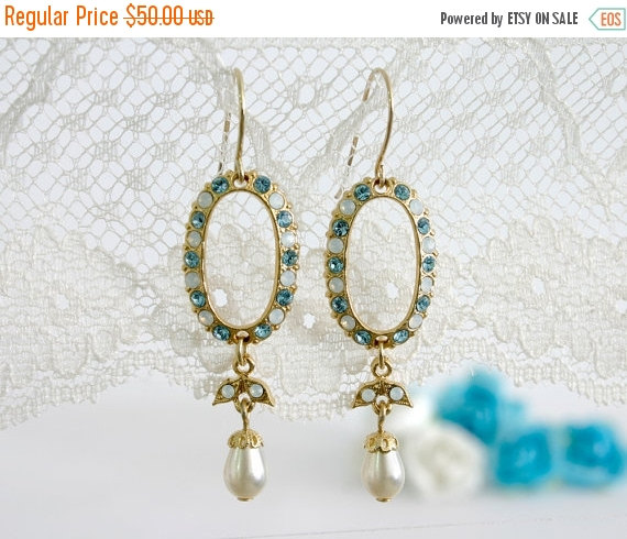 Свадьба - 25% SALE Blue wedding earring, Blue wedding, Blue earrings, Wedding earrings, Blue chandelier earrings, Chandelier earrings bridal