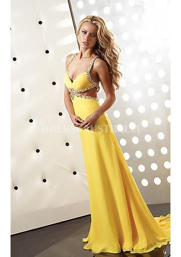 Hochzeit - Buy Australia Strappy Back With Beading Daffodil Empire Long Evening Dress/ Prom Dresses By JZ JZ-4365 at AU$160.45 - Dress4Australia.com.au