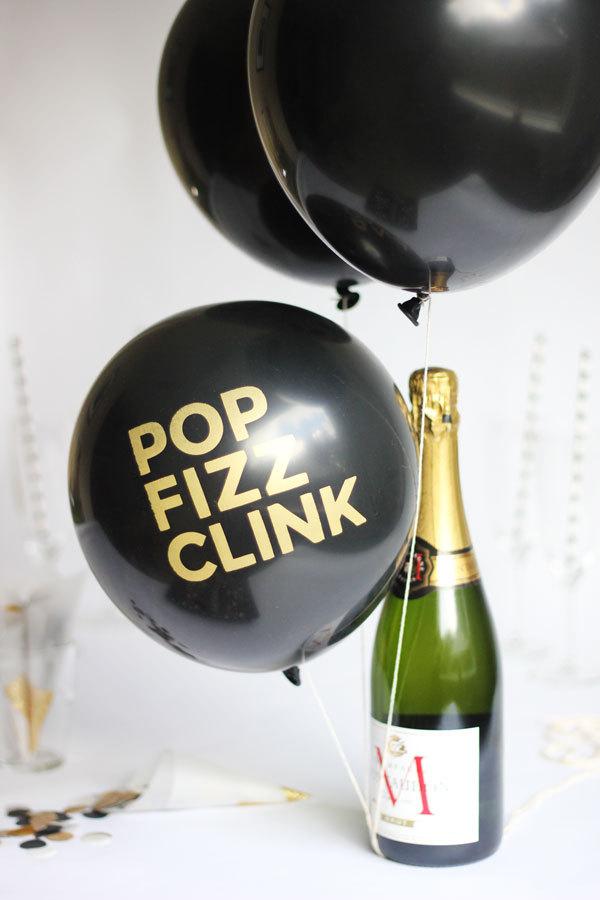 زفاف - POP FIZZ CLINK New Year's Eve Balloons