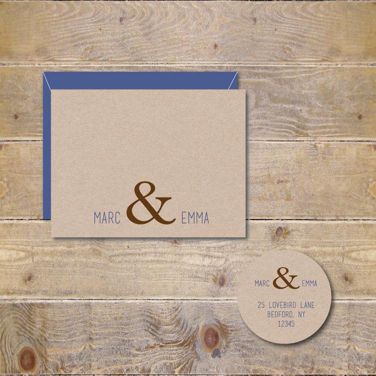 Mariage - Bridal Shower Thank You Cards, Wedding Thank You Cards, Thank You Notes, Rustic, Recycled, Wedding Thank You, Personalized - Ampersand