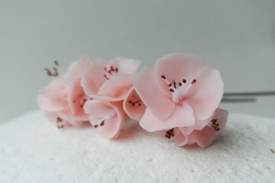 Свадьба - SALE Cherry blossom bridal hair pin, Set of 3, Bridal pink Hair Pins, Flower hair pin, Rustic wedding, Bridal Hair Pins, sakura, cherry wed