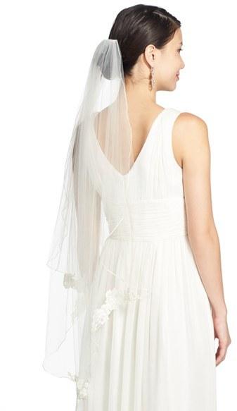 Wedding - TONI FEDERICI 'Sunrise' Lace Appliqué Fingertip Veil