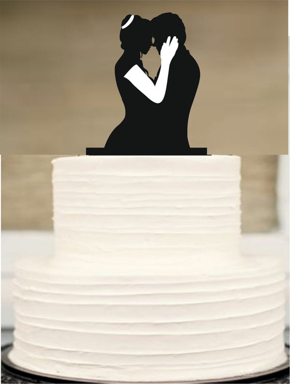Wedding - Silhouette wedding cake topper,Mr and mrs wedding cake topper,Bride and groom cake topper,initial Cake Topper,Unique Wedding Cake Topper