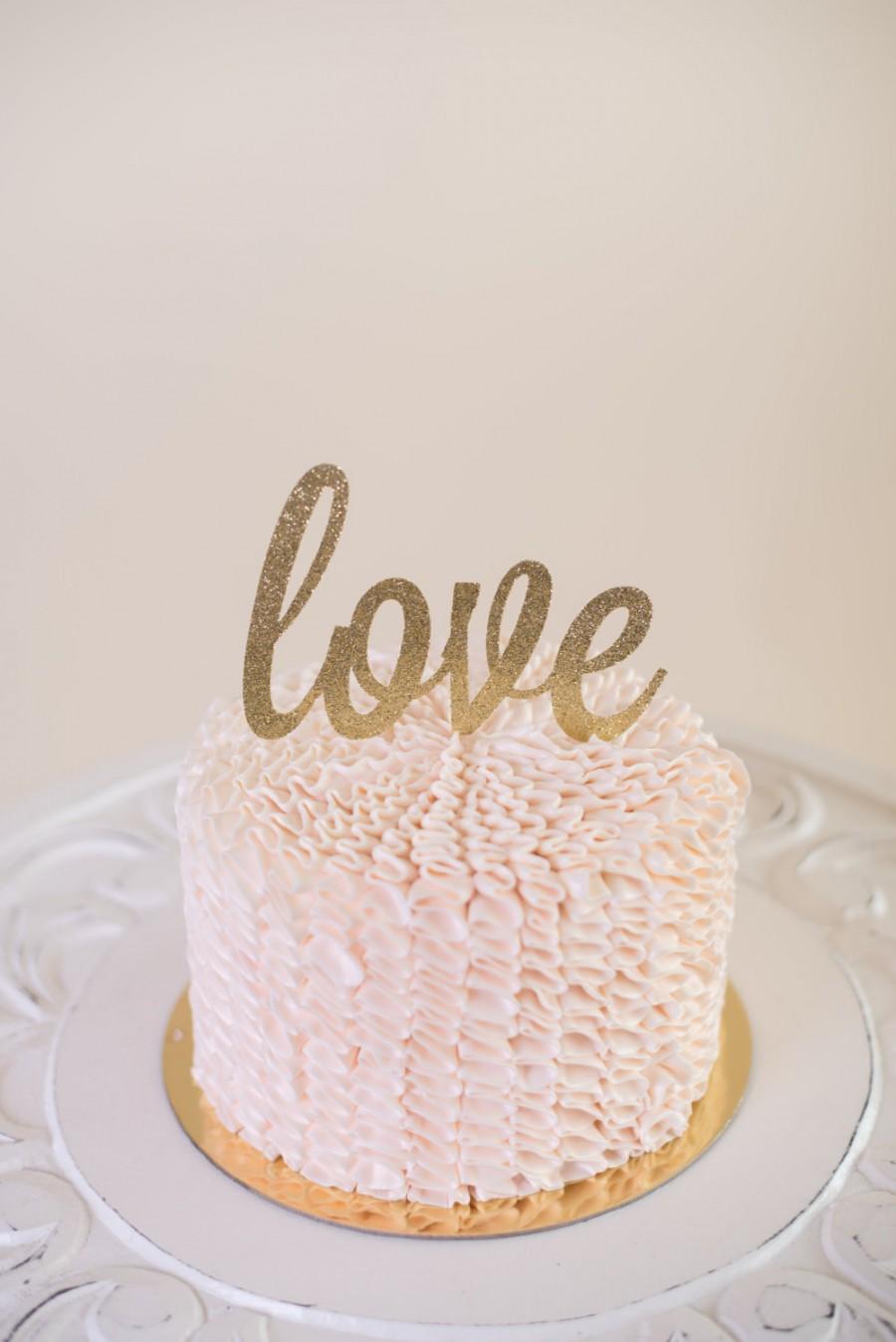 Wedding - Glitter "love" Cake Topper