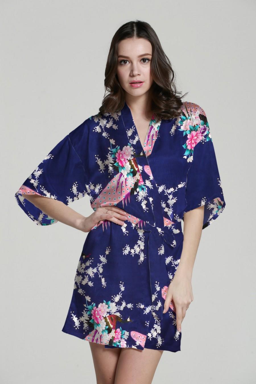 Mariage - Baby kimono robe kimono maxi dress silk kimono dressing gown satin kimono robe japanese kimono bathrobes wedding party gift idea bathrobe