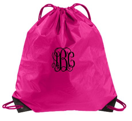 Wedding - Monogram Backpack Drawstring Bag - Personalized Backpack - Custom Gift Ideas