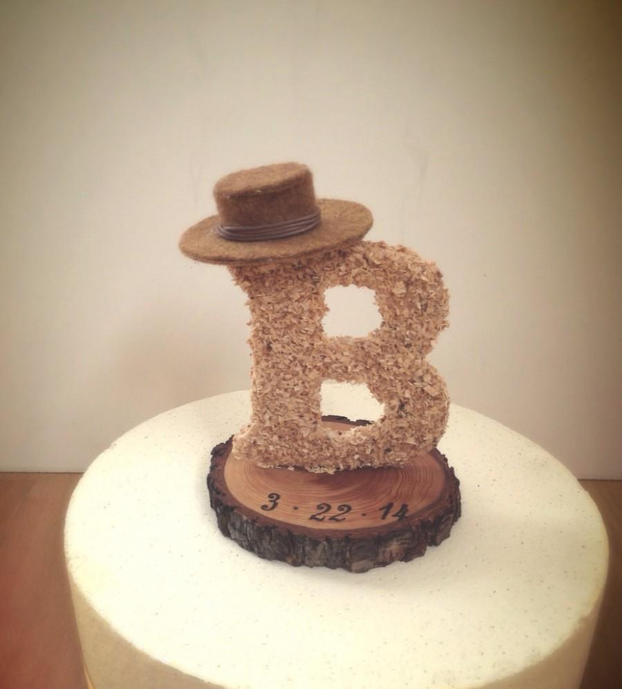 Wedding - Rustic wedding cake topper wooden letter country weddings