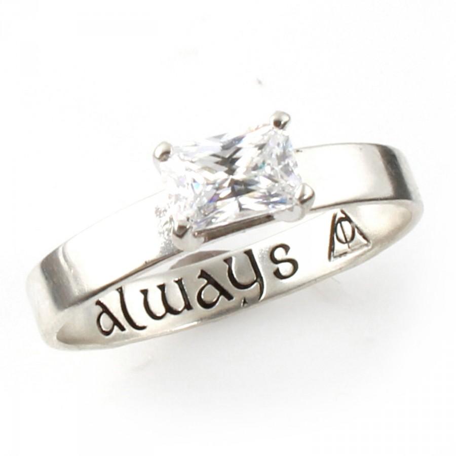 زفاف - Wizard Ring - Always - Sterling Silver and Cubic Zirconia Ring - Gemstone Ring - Promise Ring - Engagement Ring