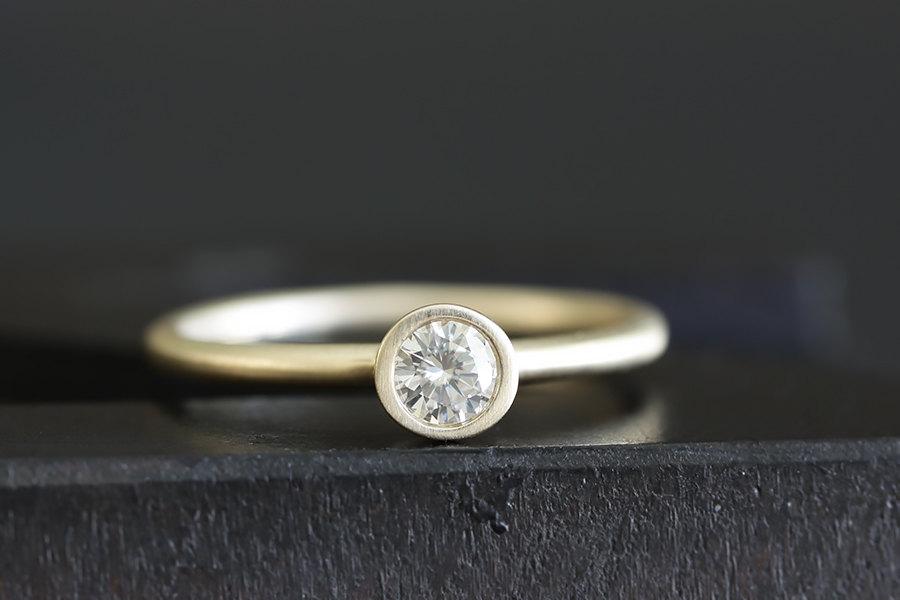 زفاف - 14k gold diamond engagement ring, stackable wedding band, wedding ring, eco friendly, solid recycled gold, ethical diamond