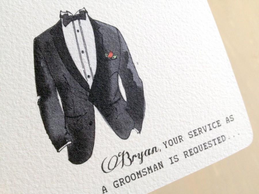 Свадьба - Groomsman Invitation Card - Personalized cards for Men