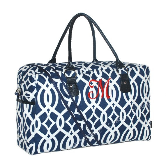 Hochzeit - Weekender Bag,  Weekender Duffle Bag , Personalized Weekender Bag, Weekender Travel Bag, Weekend Bag, Weekender Tote Bag, Navy Trim