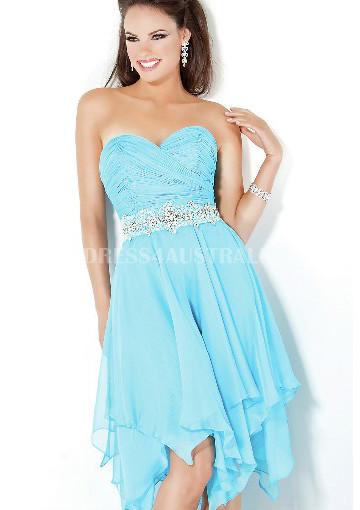 زفاف - Buy Australia Sweetheart A-line Asymetrical Ice Blue Chiffon Homecoming Dress/ Prom Dresses JIGowns JO-17459 at AU$144.74 - Dress4Australia.com.au