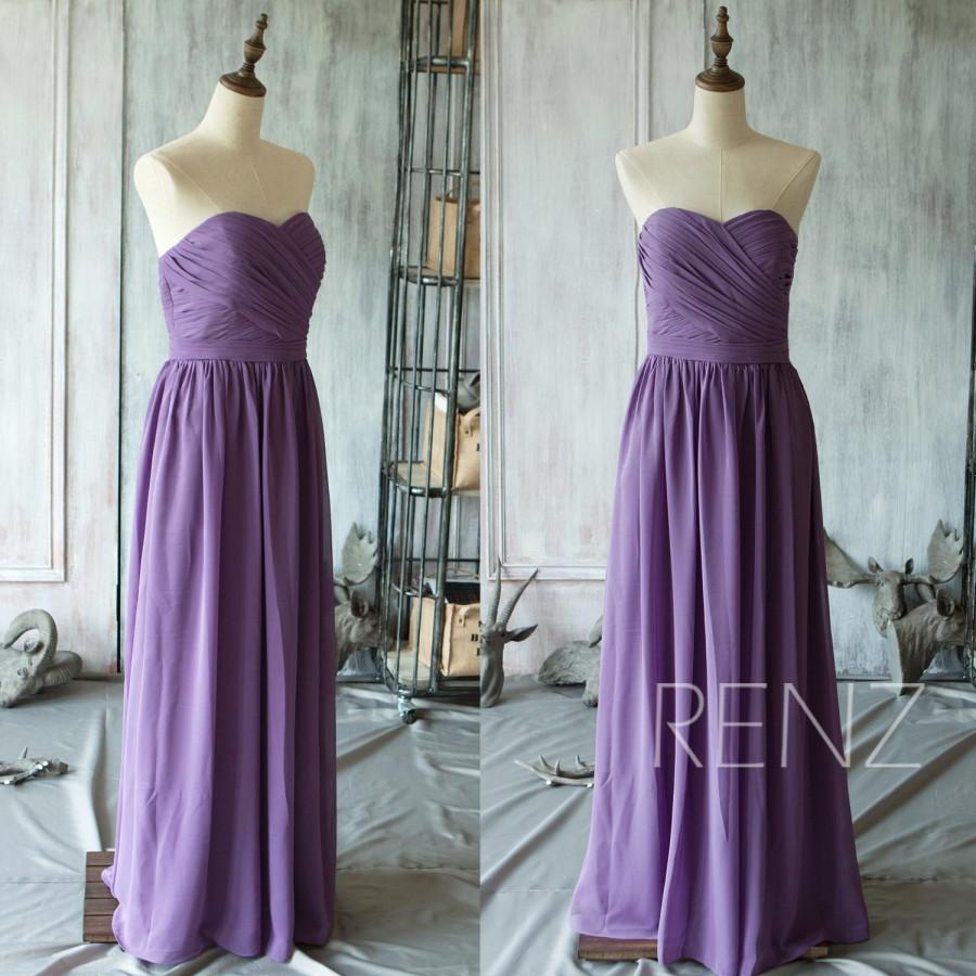Mariage - 2015 Purple Bridesmaid Dress, Sweetheart dress, Party dress, Strapless dress, Wedding dress, Evening dress,Prom dress, Formal dress (B072D)