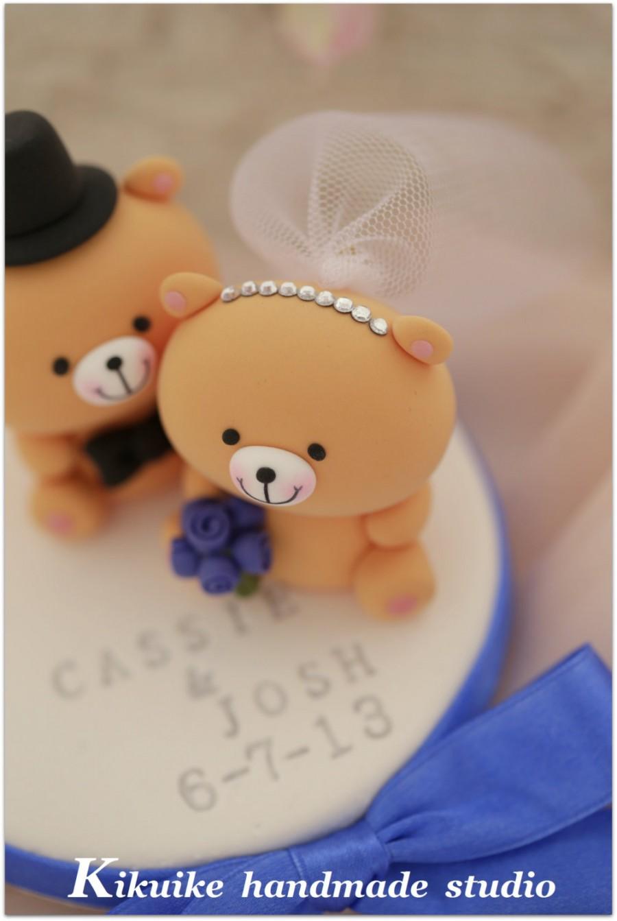 Wedding - bear Wedding Cake Topper-love bear---k943