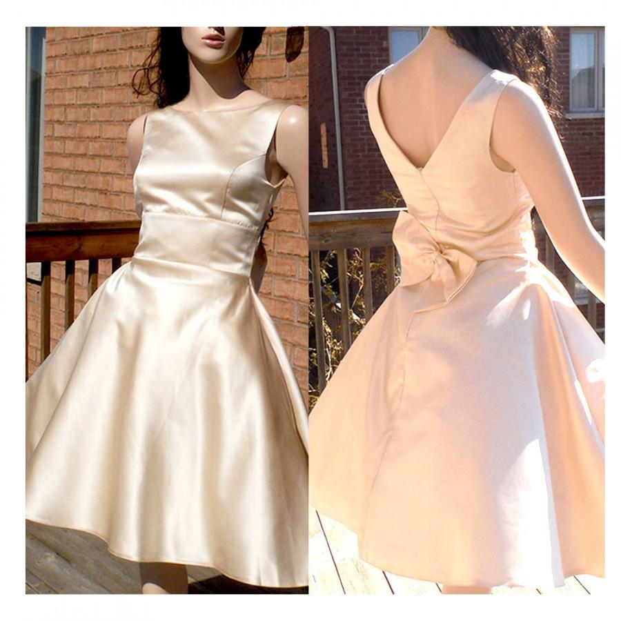 Свадьба - Ivory bridesmaid dress, rustic bridesmaid dress, 1950s rockabilly dress