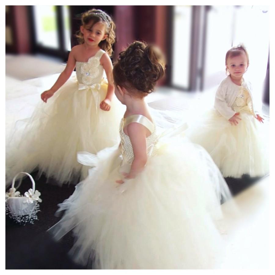 Hochzeit - Ivory Flower Girl Dress - Ivory Tutu Dress