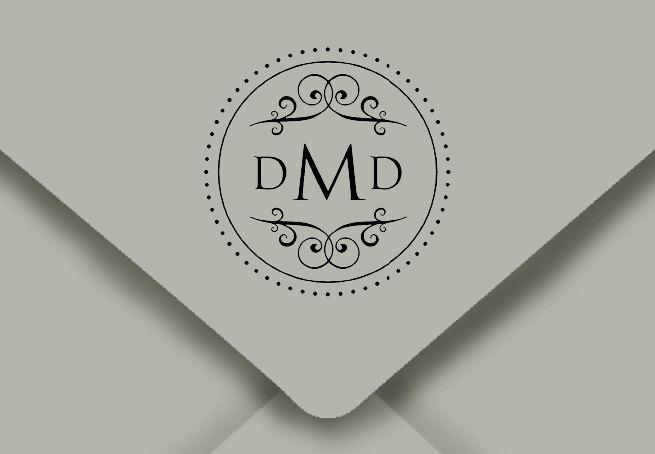 Mariage - Monogram Stamp Self Inking Design Name Stamp Wedding Gift House Warming Gift Save the Date Address Stamp - DMD