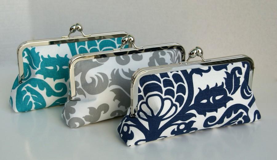 Mariage - Custom Wedding Party Handbag Clutch Gift for Bridesmaids in Various colors Design your own