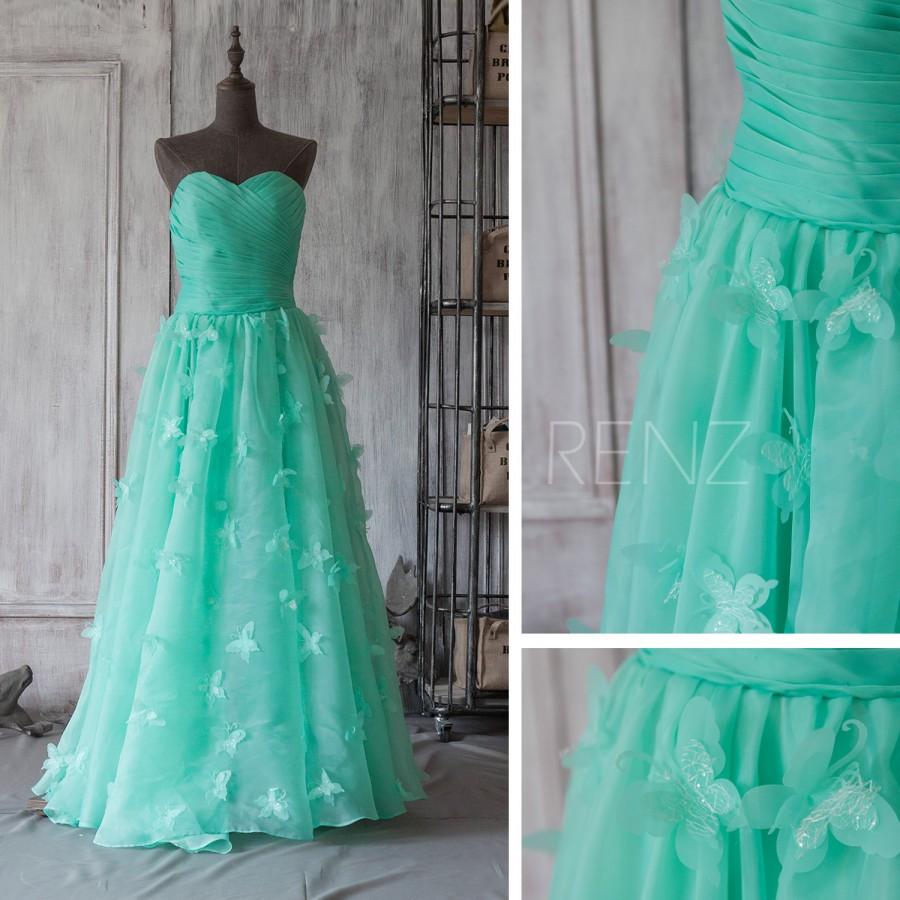Mariage - 2015 Sea Green Bridesmaid dress, Butterfly Wedding dress, Party dress, Formal dress, Party Dress floor length (T025)