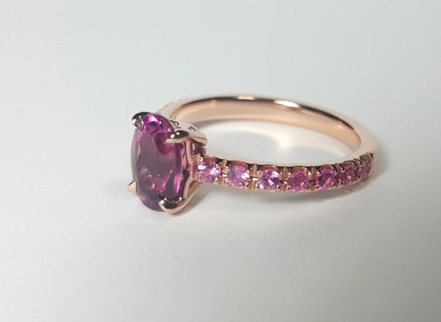 زفاف - AKN Pink gold with pink sapphire and tourmaline Ring