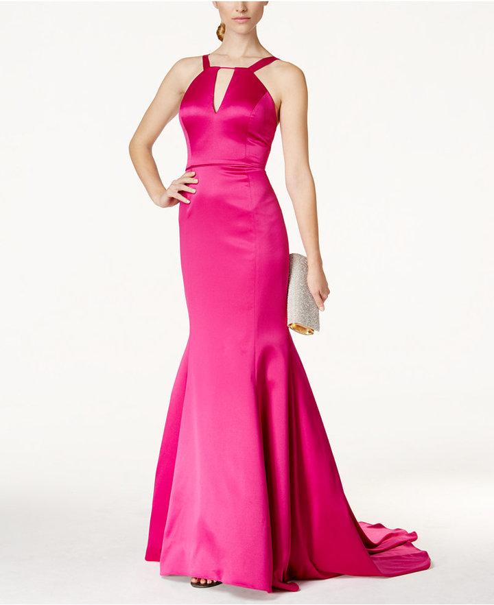 adrianna papell embellished cutout mermaid gown