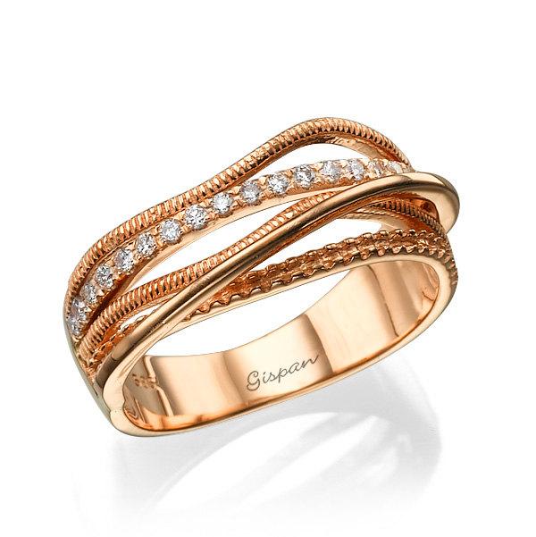 زفاف - Art Deco Ring Rose Gold Engagement Ring Diamond Ring Art Deco Jewelry Wedding Ring Antique Ring Statement Ring Wedding Band Promise Ring
