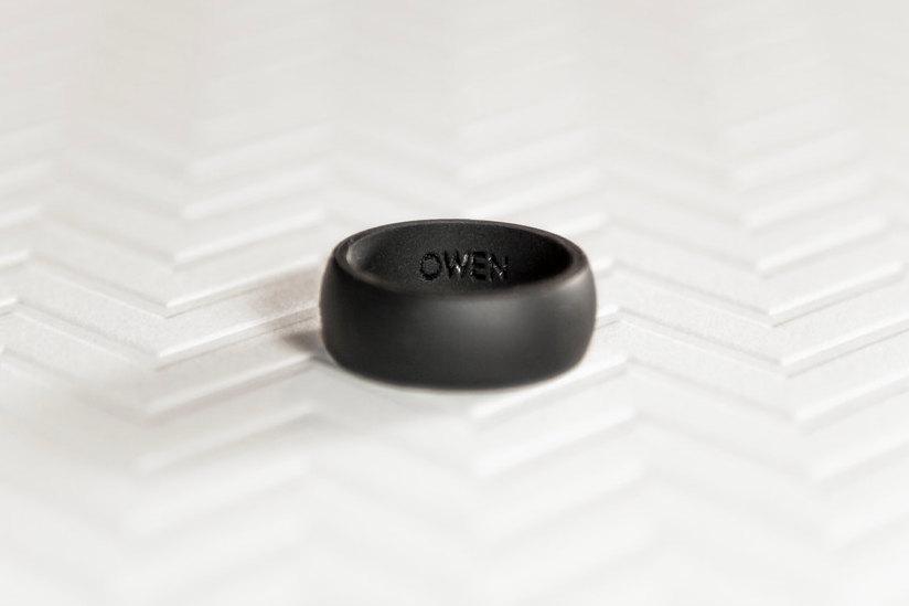 زفاف - Personalized Silicone Ring Black Rubber Ring Wedding Band Safe Ring Silicone Wedding Ring Gift For Him Men's Ring For Men Jewelry Man Ring
