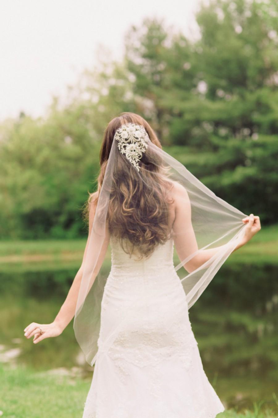 Mariage - Beaded bridal Veil - Style V03