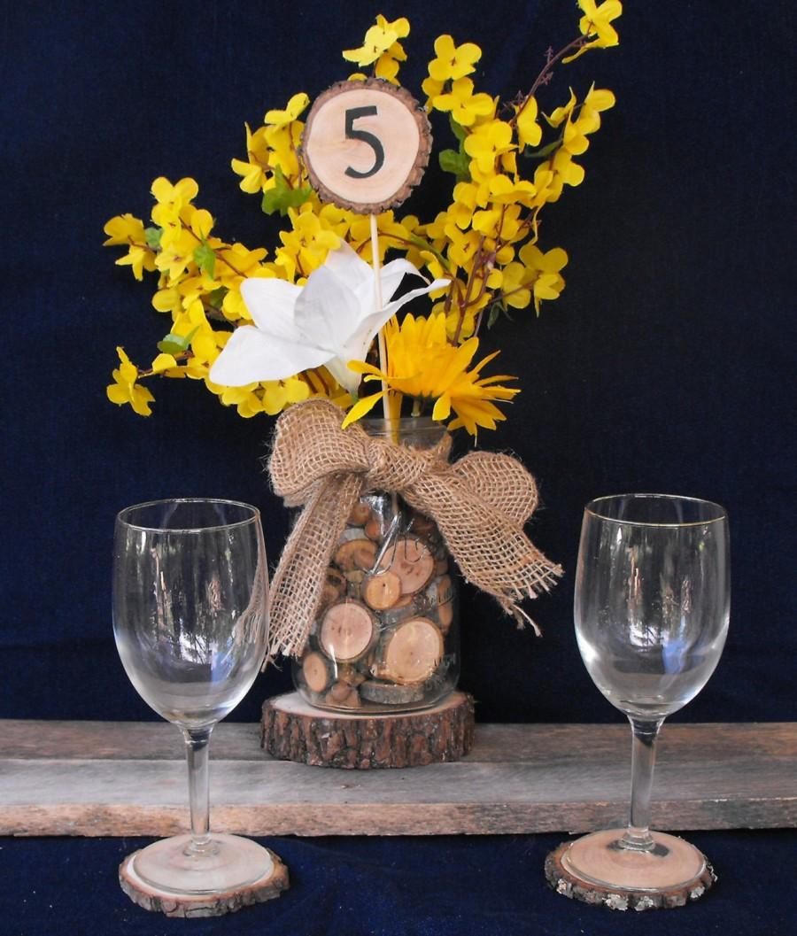 Hochzeit - 1-30 RusticTree Branch Slice Tall Table Numbers, Weddings, Reunions, Parties, Meetings