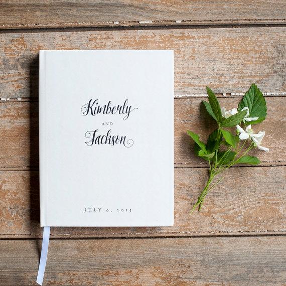 Mariage - Wedding Guest Book Wedding Guestbook Custom Guest Book Personalized Customized custom design wedding gift keepsake calligraphy classic book