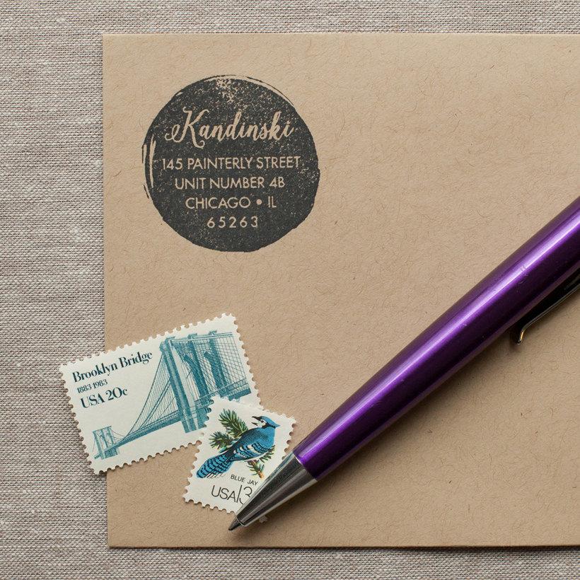 Свадьба - Self-Inking Address Stamp PAINT SPOT Design Interchangeable return address - watercolor address stamp
