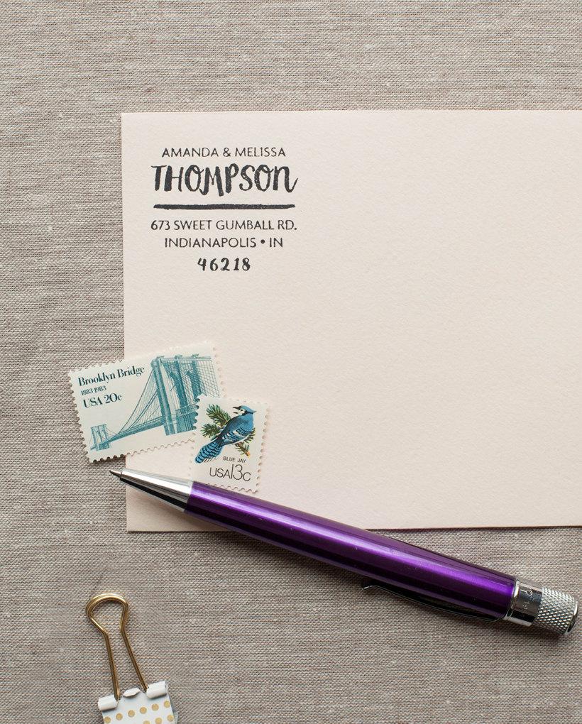 Wedding - Self-Inking Address Stamp WATERCOLOR  Design Interchangeable custom return stamp