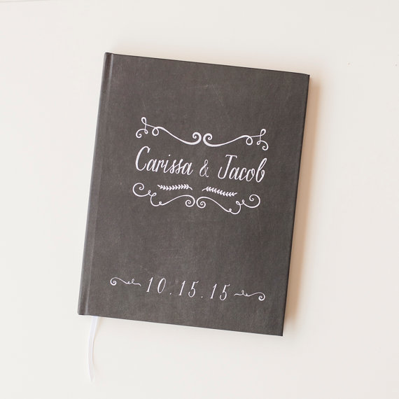 Mariage - Wedding Guest Book Wedding Guestbook Custom Guest Book Personalized chalkboard guest book rustic wedding chalkboard keepsake gift chalk book