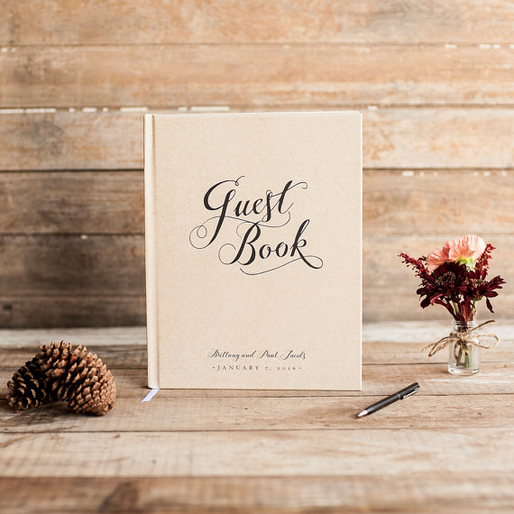 Свадьба - Wedding Guest Book Wedding Guestbook Custom Guest Book Personalized Customized rustic wedding keepsake wedding gift calligraphy rustic book