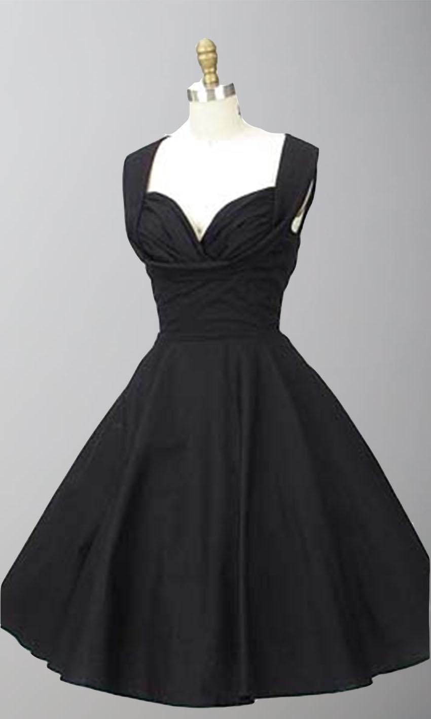 زفاف - 1950s Inspired Shelf Bust Straps Little Black Dresses KSP376 for Wedding Party