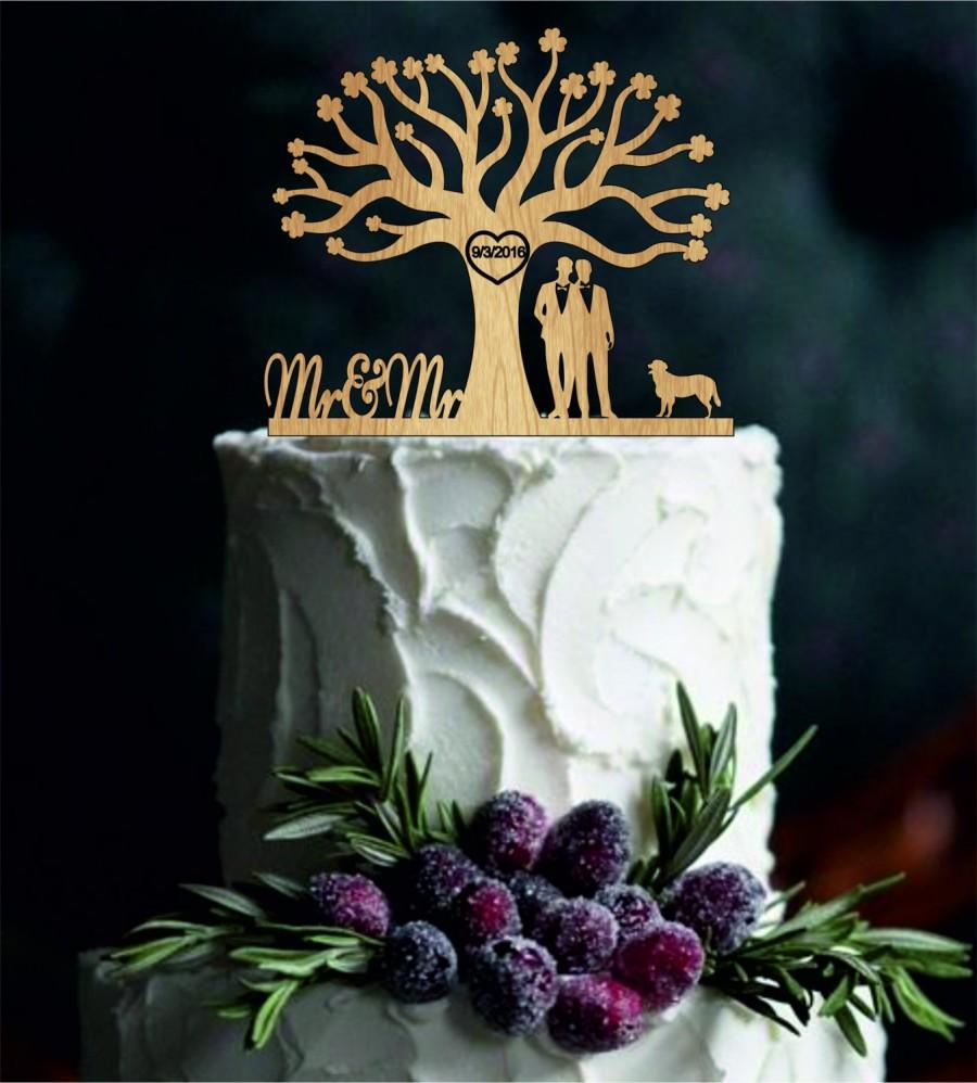 زفاف - Gay cake topper for wedding,Same sex cake topper,Mrs and Mrs Wedding Cake Topper,Wedding Silhouette Couple Cake Topper with dog
