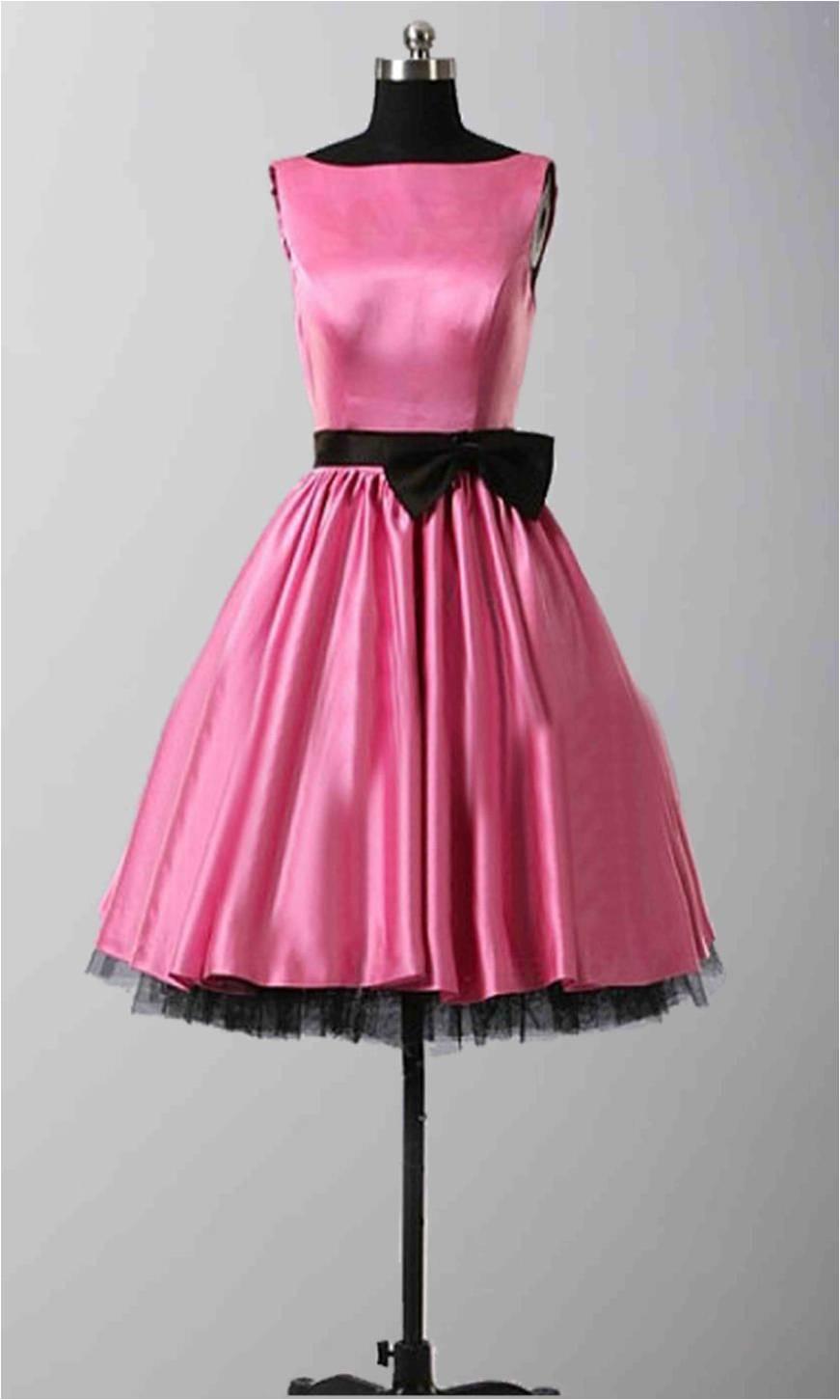 Mariage - Bateau Pink Short Satin BowKnot Retro Bridesmaid Gowns KSP278 [KSP278] - £85.00 : Cheap Prom Dresses Uk, Bridesmaid Dresses, 2014 Prom & Evening Dresses, Look for cheap elegant prom dresses 2014, cocktail gowns, or dresses for special occasions? kissprom.