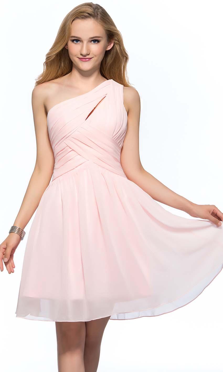 Свадьба - Pink Keyhole One Shoulder Short Bridesmaid Dress UK KSP388 [KSP388] - £79.00 : Cheap Prom Dresses Uk, Bridesmaid Dresses, 2014 Prom & Evening Dresses, Look for cheap elegant prom dresses 2014, cocktail gowns, or dresses for special occasions? kissprom.co.