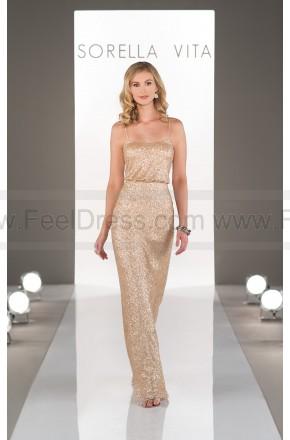 زفاف - Sorella Vita Gold Sequin Bridesmaid Dress Style 8690