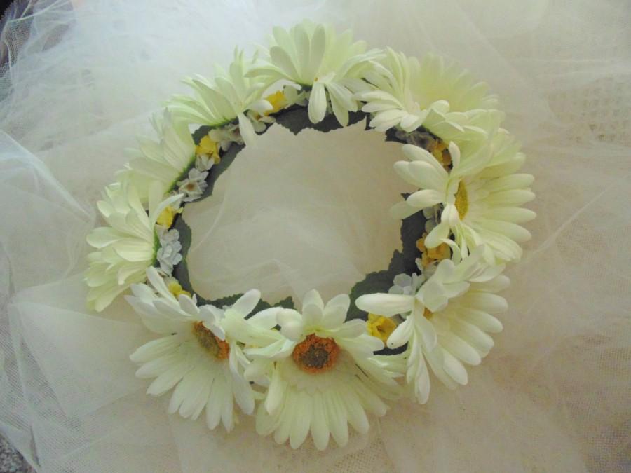 Wedding - Gerbera Daisy Wedding Flower Crown
