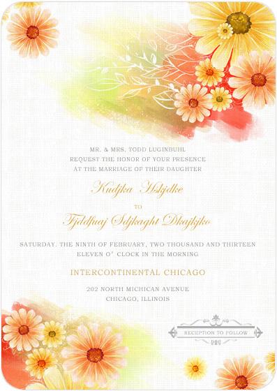 Wedding - SUMMER SUNFLOWER BRIGHT WEDDING INVITATIONS CARD HPI039