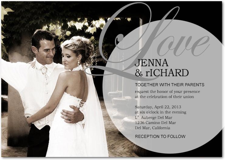 Hochzeit - LOVE TITLE THEME WEDDING PHOTO INVITATIONS HPI041