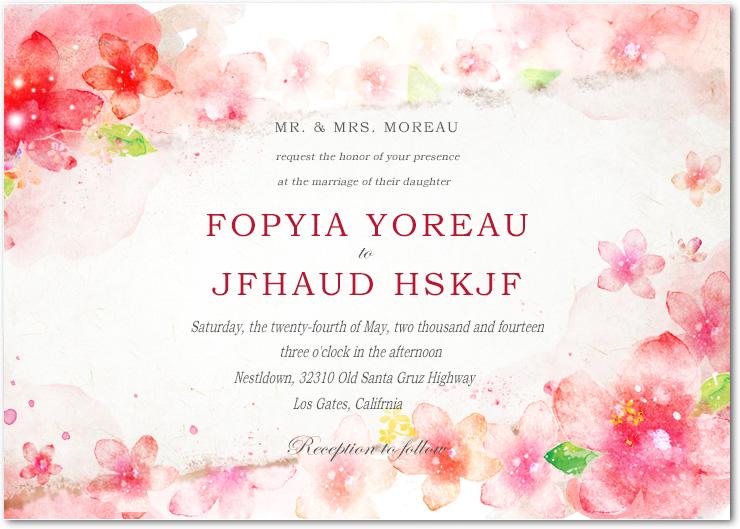 Wedding - LIVELY WATERCOLOUR FLORAL WEDDING CELEBRATION INVITATIONS HPI050
