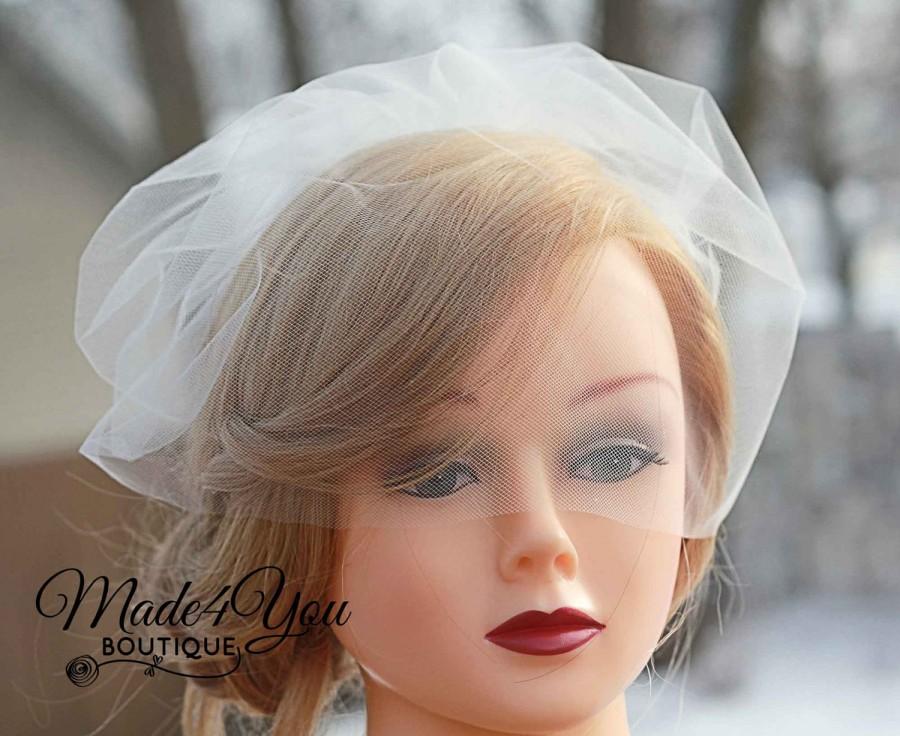 Mariage - Nose Level Tulle Veil-Birdcage Veil-Wedding Tulle Veil-Veil Only-Ivory, White or Champagne