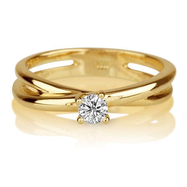 Wedding - Split Shank Ring, Diamond Engagement Ring, 14K Gold Ring, Solitaire Engagement Ring, 0.25 CT Split Shank Engagement Ring