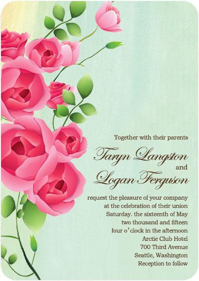 زفاف - COLORFUL SWEET ROSE BLOOMS WEDDING INVITATIONS HPI082