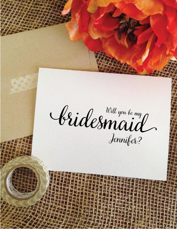 Wedding - SET of 7 Personalized Will you be my bridesmaid Wedding Card Asking Bridesmaid Invitation Bridesmaid Proposal Card (Lovely)