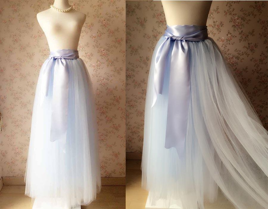 Wedding - Full Length Maxi Tulle Skirt - Adult Maxi Tulle Skirt - Maxi Wedding Tutus - Frozen Tutus, Adult Tutus,  Wedding tutu dress with long sash