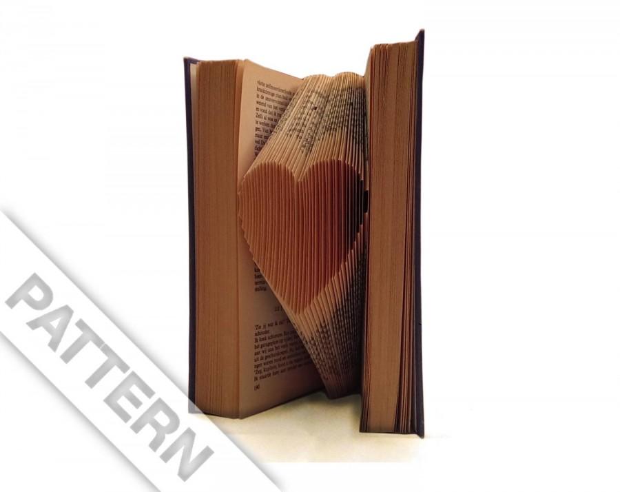 زفاف - Folded Book art Pattern to fold a small heart into a book - including manual - Diy pattern - Tutorial - Instructions